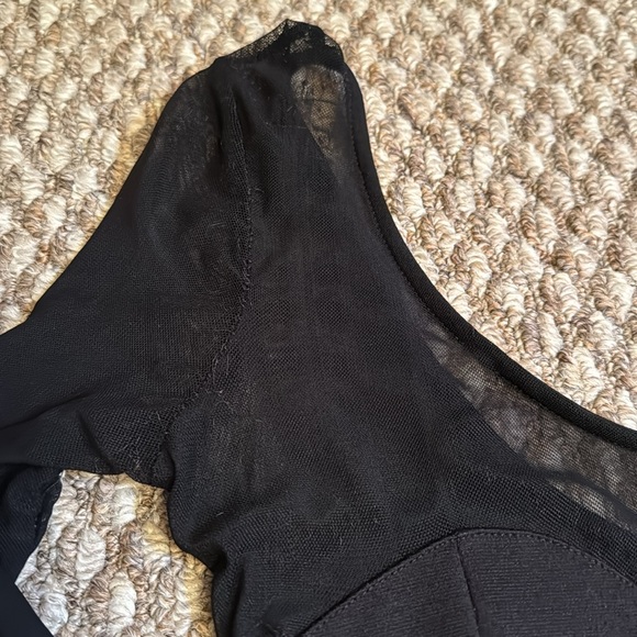 Nasty Gal Mesh Black Peplum Romper Small - Picture 3 of 7